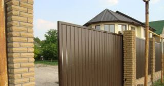 Купить откатные ворота из профнастила Светлоград, цена от 1727 руб.